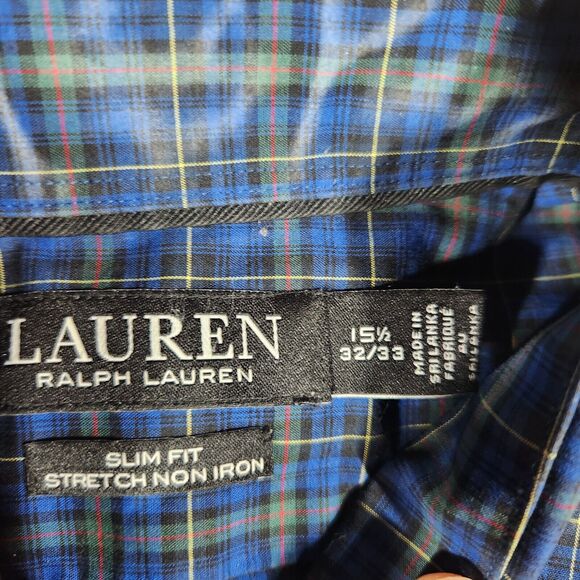 Lauren Ralph Lauren Shirt Mens Medium 15.5 32/33 Black Label Preppy Button Up - Picture 3 of 6